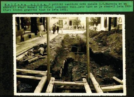 Izgradnja kanalizacije v 30-tih letih 20. stoletja (Vir: Zgodovinski rahiv Ljubljana).