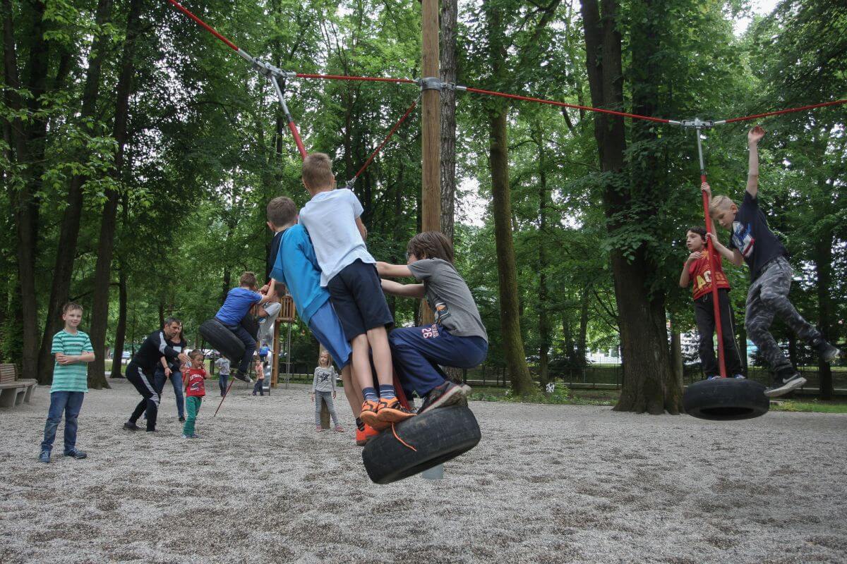 Children playing in the playgroud.