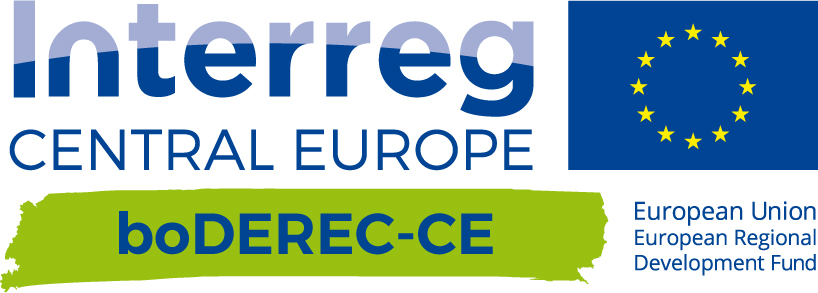 Logotip projetka boDEREC-CE, Interreg CENTRAL EUROPE, Evropskega sklada za regionalni razvoj.